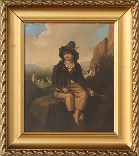 Continental School Shepard Boy, 19th Century 9.5W x 11H