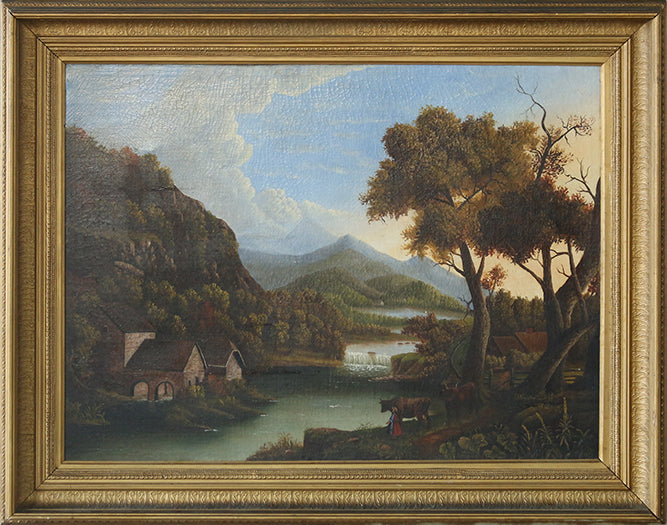 River Scene, 19th Century, Hudson River School 44.5W x 35.5H