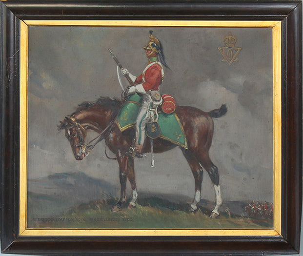 Mounted English Soldier I, Early 20th Century 29W x 25H