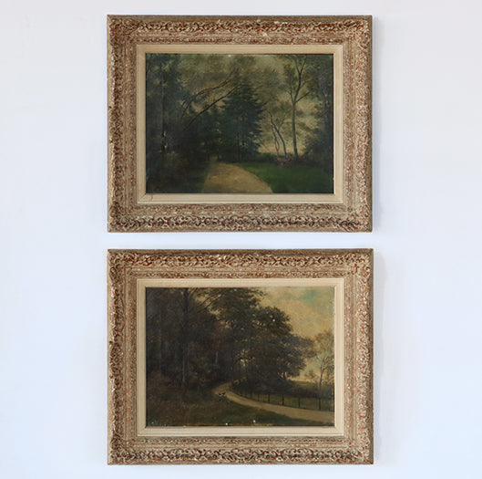Set Of 2 Landscapes With Trails- Early 20th Century 16W x 12H