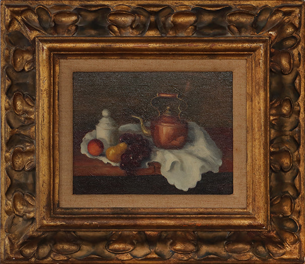 Still Life with Tea Kettle, Oil on Canvas 9.5W x 7.5H
