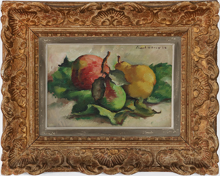 French Still Life w/ Apples and Pear, Early 20th Century 23W x 19H