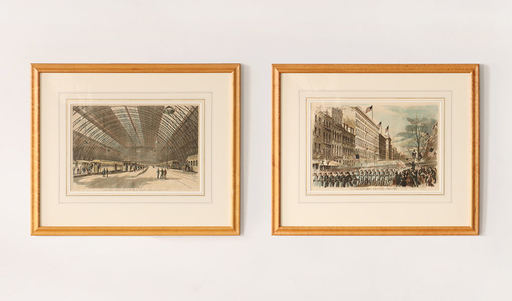 Pair of Hand-Colored Engravings 22.75W x 19H