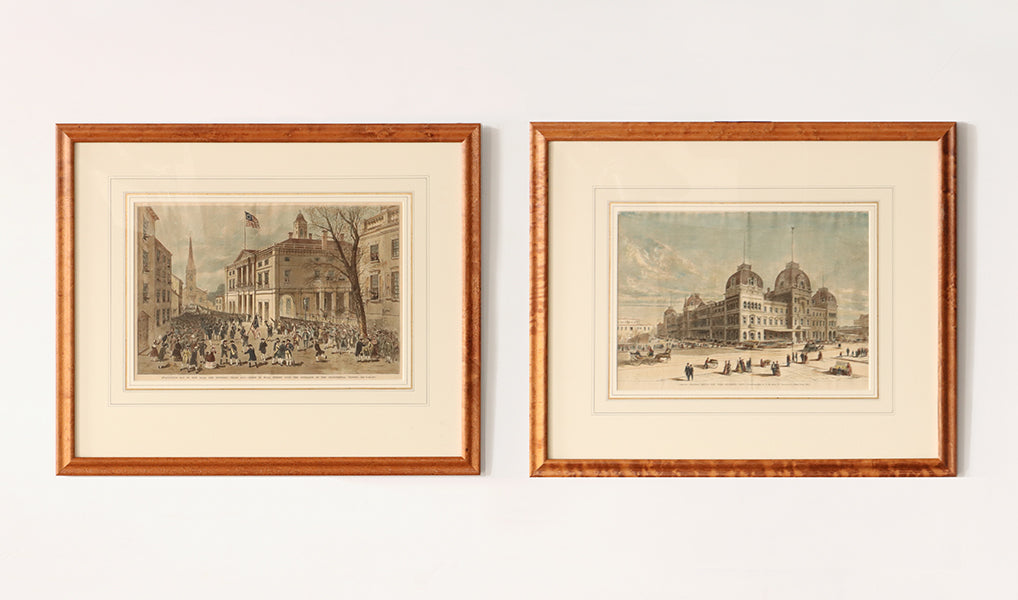 Pair of Hand-Colored Engravings II 22.75W x 19H