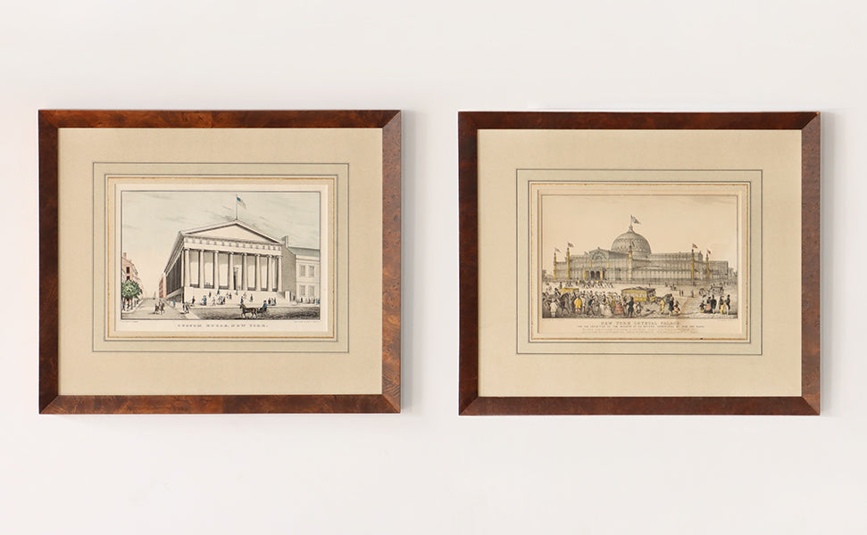 Pair of Hand-Colored Lithographs 22.5W x 19H