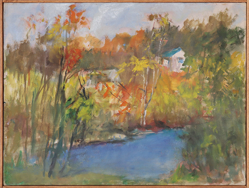 American Modernist Fall Landscape 24W x 18H - Cleared Art