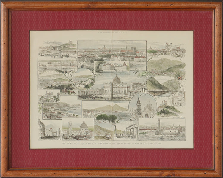 Antique Collage of London Lithograph 28W x 22H - Cleared