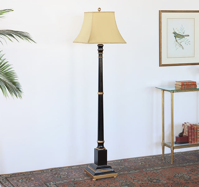 Black & Gold Traditional Floor Lamp - Cleared Decor