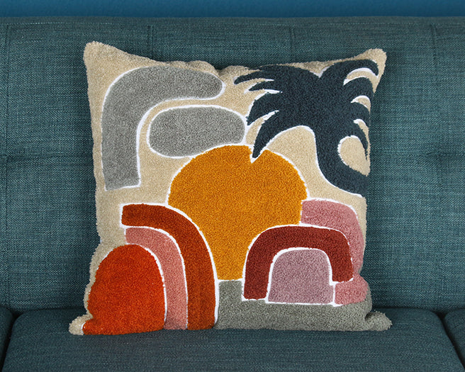 Geometric Desert Sun Pillow - Cleared