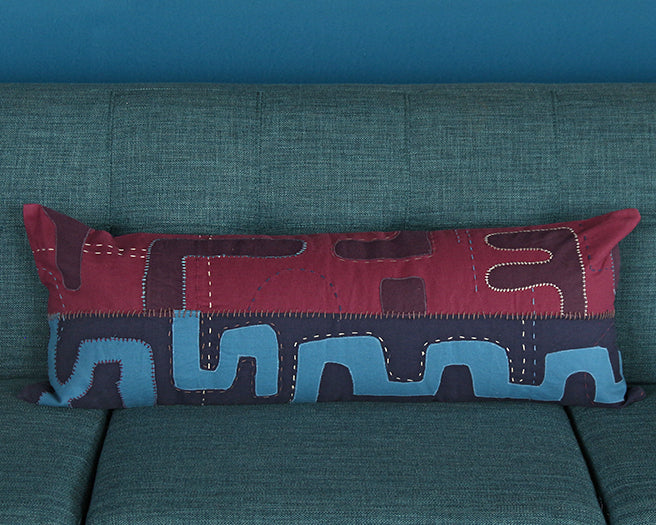 Blue Purple Geometric Lumbar Pillow - Cleared