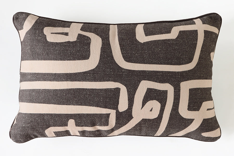 Charcoal Grey Abstract Design Pillow - Cleared