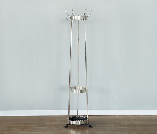 Nickel Coatrack With Drip Tray - Cleared