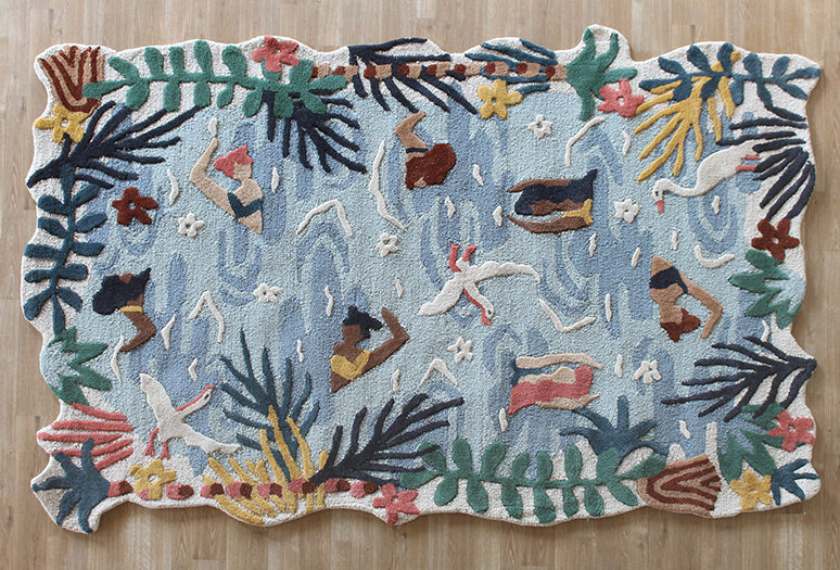 5' X 7'6" Tropical Swimmer Rug - Cleared
