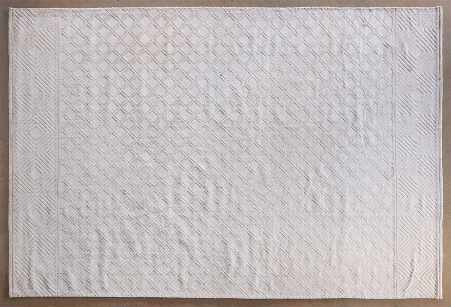 8'6" X 12' Natural and Ivory Geometric Rug - Cleared