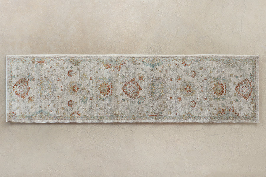 2'6" x 10' Oatmeal & Spice Persian Motif - Cleared