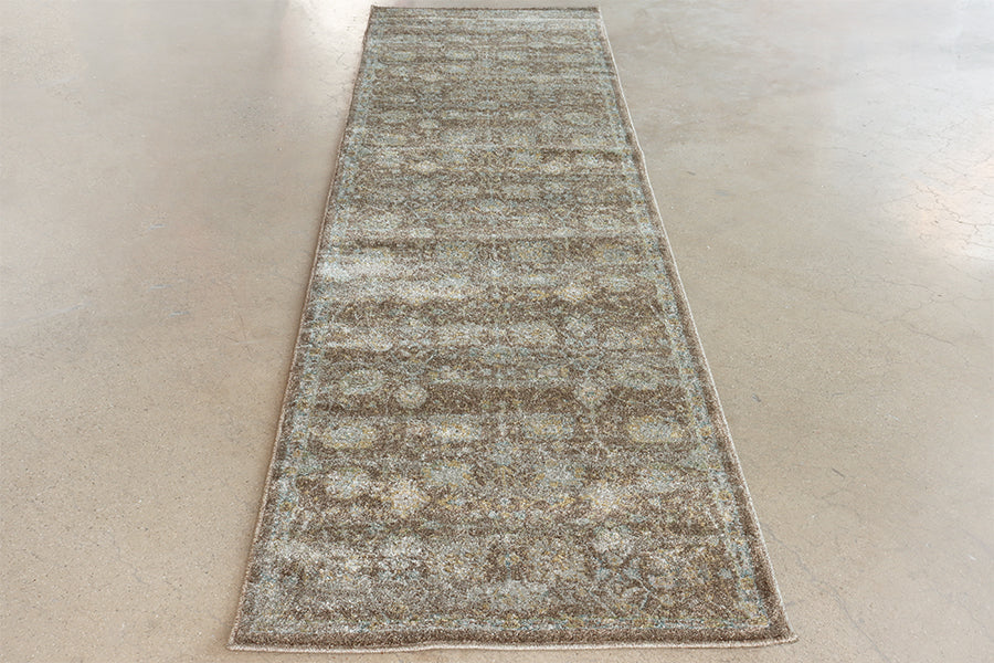 2'6" x 10' Brown & Multi Persian Motif - Cleared