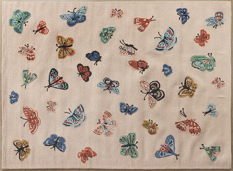 7'9" x 9'9" Hand Tufted Blush Butterfly Rug - Cleared