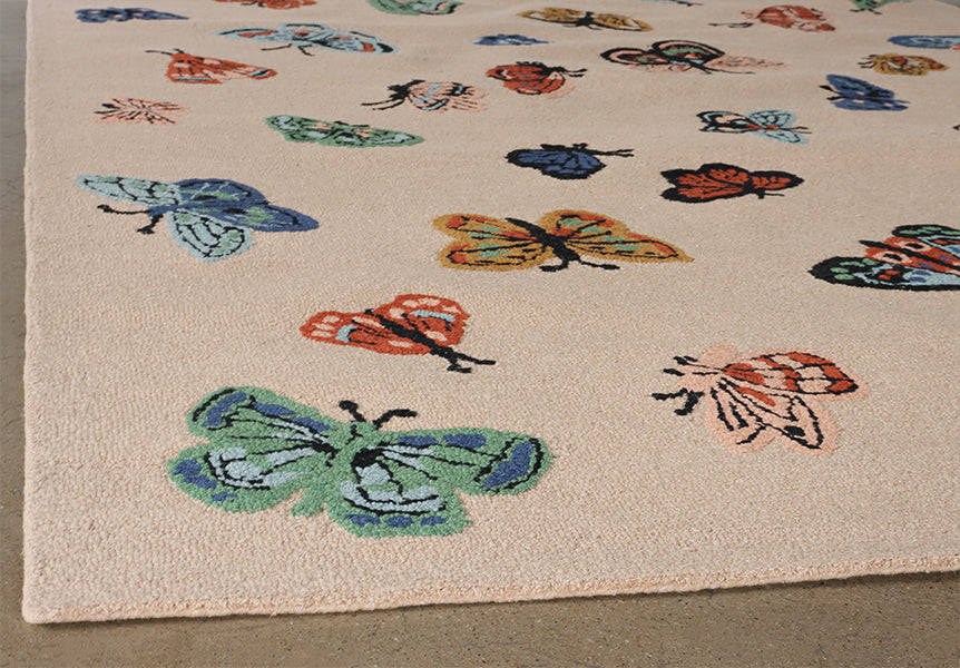 7'9" x 9'9" Hand Tufted Blush Butterfly Rug - Cleared