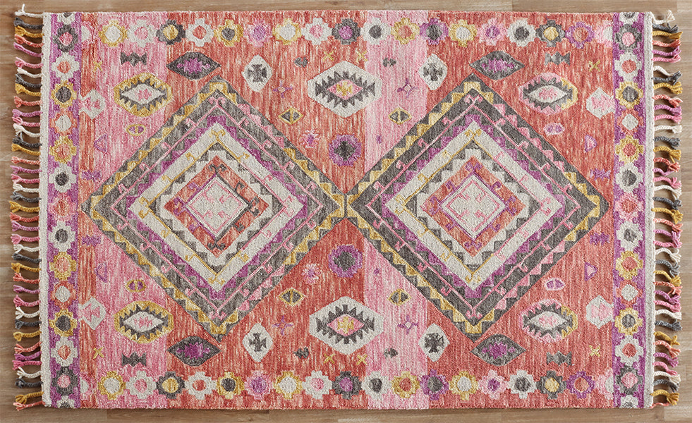 5'6" X 7'6" Multi-Colored Bohemian Style Rug - Cleared