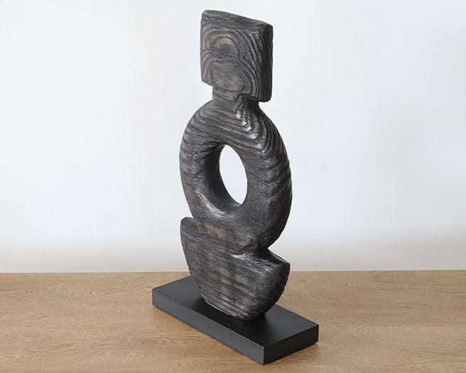 Black Oval Sculpture -- Cleared Decor