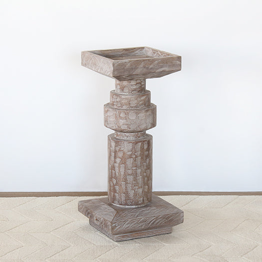 Tall Platform Wood Sculpture --Cleared Decor