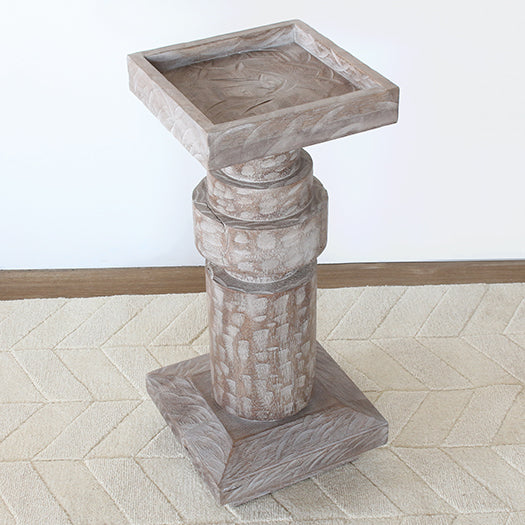 Tall Platform Wood Sculpture --Cleared Decor