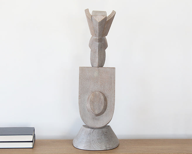 Large Shield Wood Sculpture --Cleared Decor