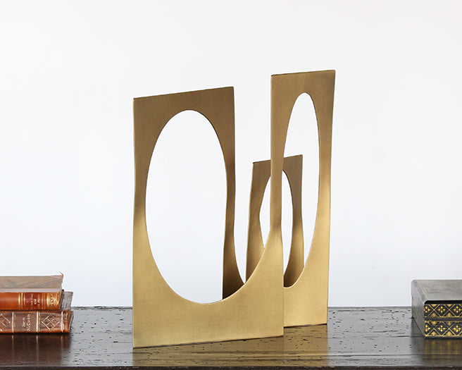 Overlapping Ovals Brass Sculpture - Cleared