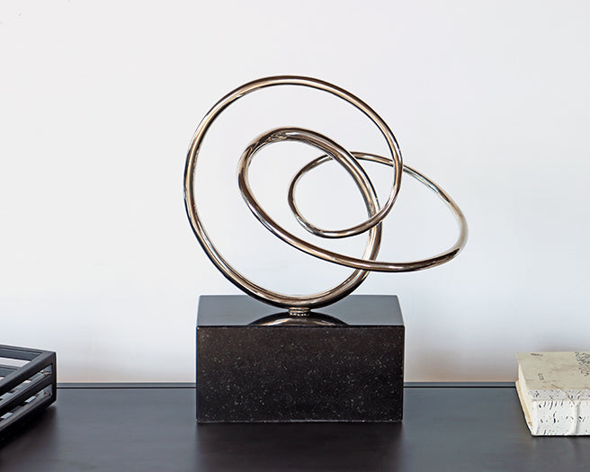 Silver Geometric Squiggle Sculpture - Cleared