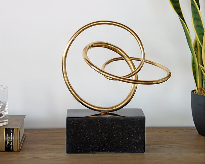 Gold Geometric Squiggle Sculpture - Cleared