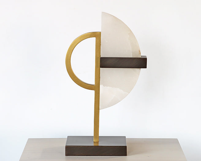 Alabaster Sculpture #3 w/ Brass and Bronze - Cleared