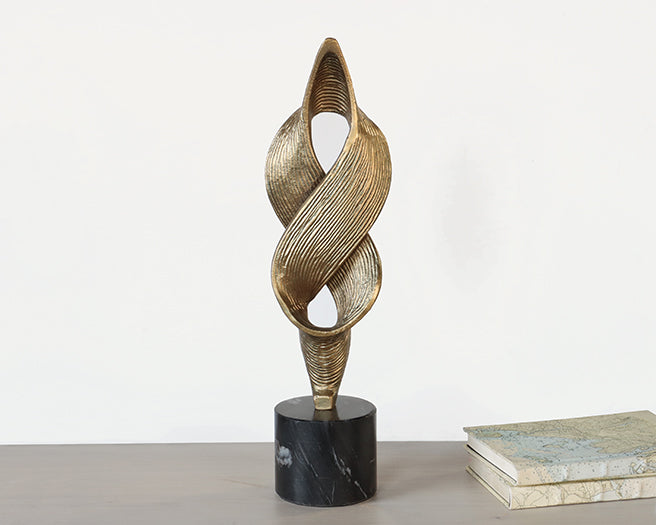 Abstract Antique Brass Infinity Sculpture - Cleared