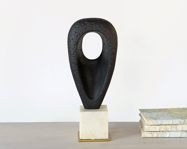 Abstract Ellipse Sculpture with Cutout - Cleared