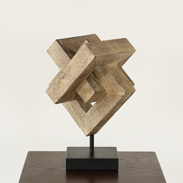Pecan Geometric Sculpture - Cleared
