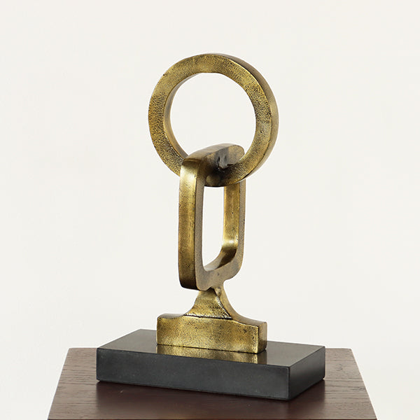 Gilded Aluminum Interlocking Sculpture - Cleared