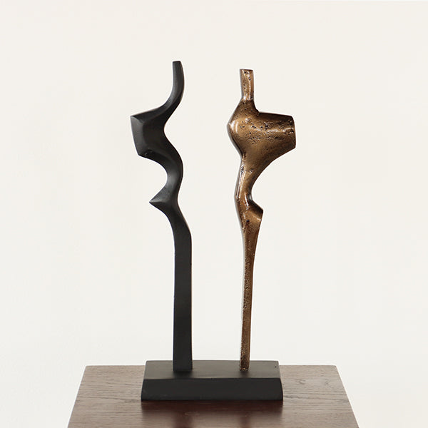 Black & Brass Abstract Standing Figures - Cleared