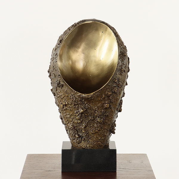 Cast Iron Textured Meteor Sculpture - Cleared