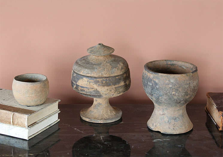Set Of 3 Han Dynasty Style Urns I