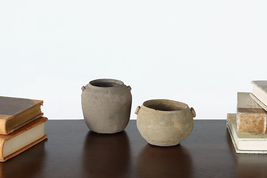 Set Of 2 Han Dynasty Style Urns III