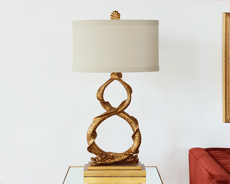 Gold Intertwined Eel Table Lamp - Cleared Decor