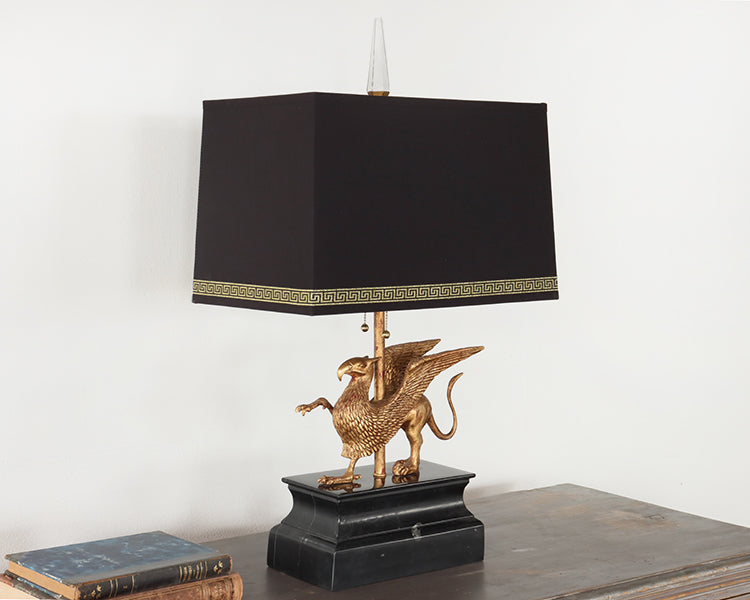 Brass Griffin Table Lamp -Cleared