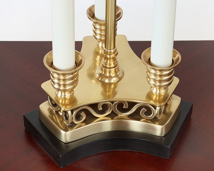 Antique Brass Triple Candle Table Lamp - Cleared Decor