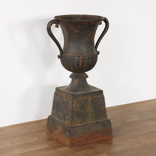 Cast Iron Urn on Base - Cleared Decor