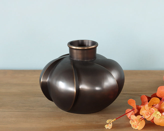 Bronze Deco Swirled Vase - Cleared
