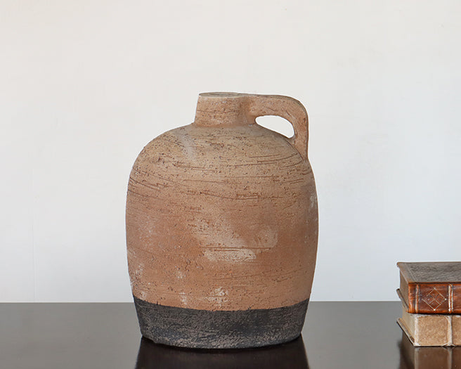 Natural Terracotta with Black Bottom Vase- Cleared