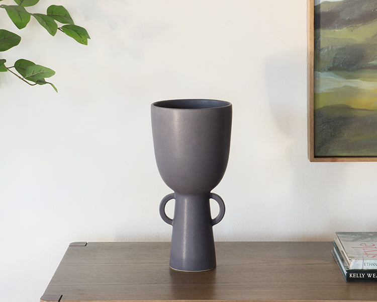 Matte Black Ceramic Vase - Cleared