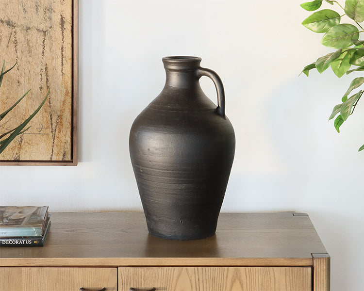 Aged Black Terracotta Vessel - Cleared