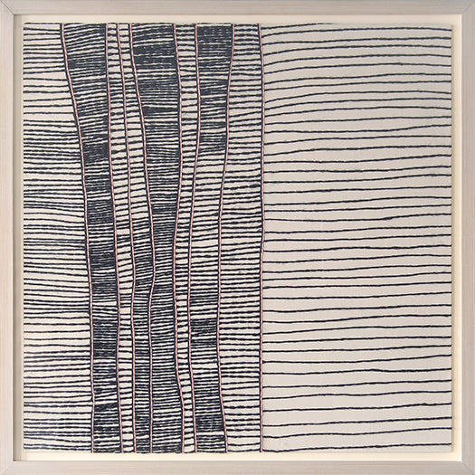 38" X 38" Migration Ivory/Black Wall Art - Cleared
