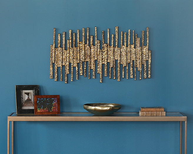 Abstract Brass Wall Sculpture- Cleared Decor