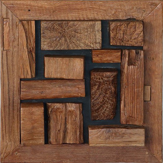 Abstract Reclaimed Wood Wall Tile 20W x 20H